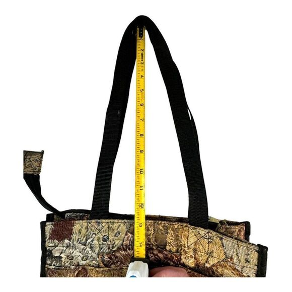 Vintage Large Tapestry Cat Print Tote Bag With Zipper & Handles Shopping Bag - Picture 7 of 10